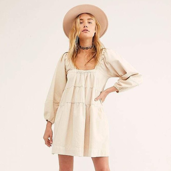 Free People Dresses & Skirts - Free People Lou Jean Babydoll Dress in Ecru
